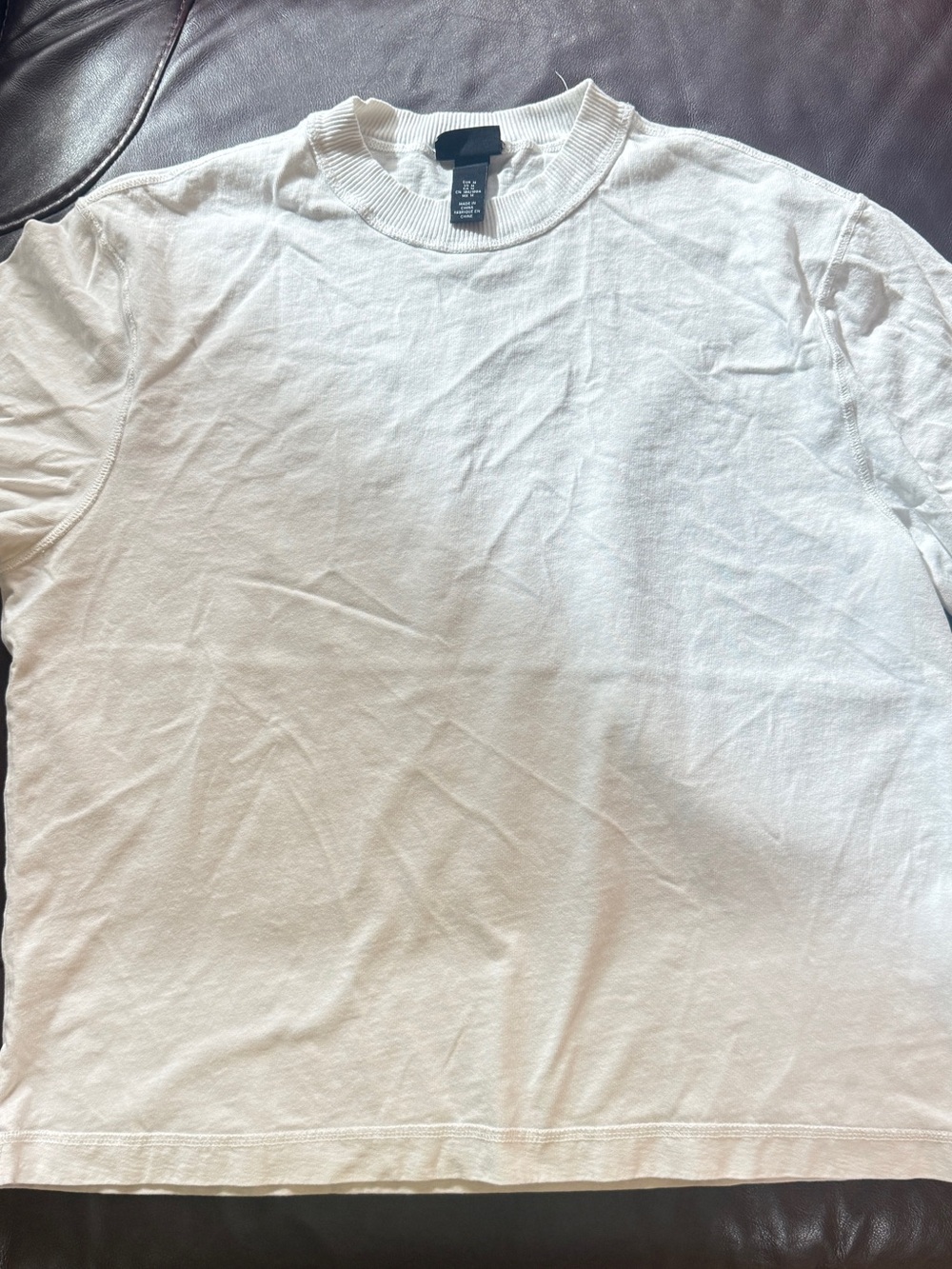 H&M Men's White Short Sleeve Crewneck Tee